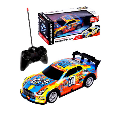 Машинка на пульте Машина Лазеркар р/у подсветка корпуса син-желт Crossbot 870945 1